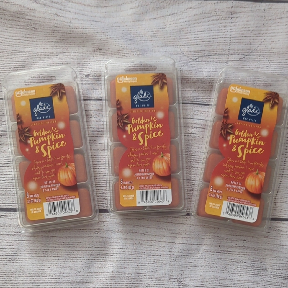Glade Pumpkin & Spice Wax Melt Clamshells - Orange and Yellow